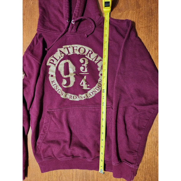 The Harry Potter Shop Platform 9 3/4 Pullover Burgundy Hoodie Sweatshirt Adult S - Picture 3 of 10
